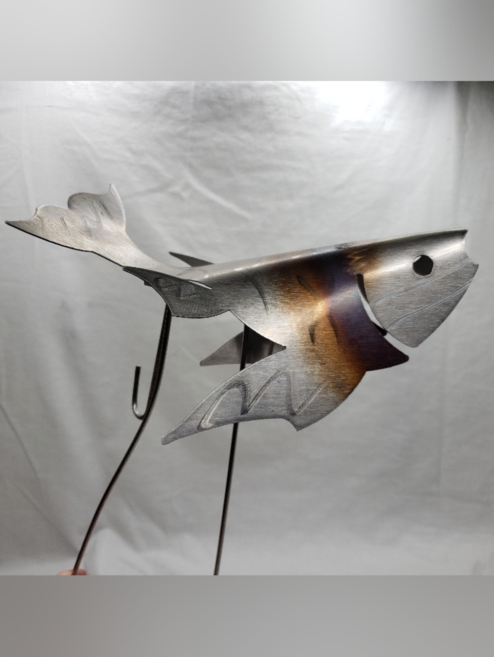 Sheet Metal Fish Art Garden Stake